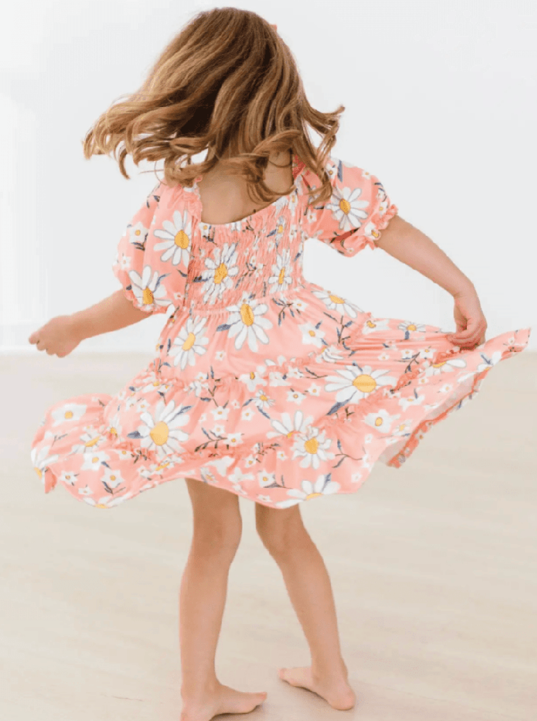 Girls' Daisy Darling Dress - (Size 7/8) - Smocked Ruffle - Foxy's Leotards Fun & Comfy - Foxy’s