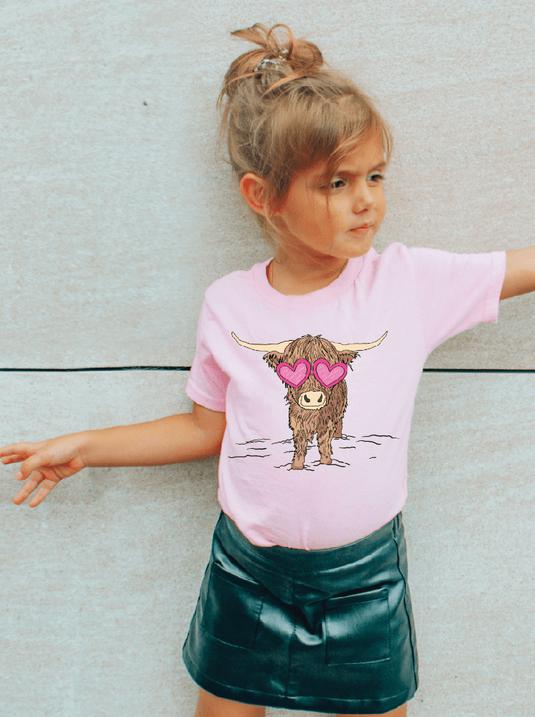 Highland Cow Toddler Tee & Onesie Set - Cute Cowgirl Outfit for Baby & Toddler Girls - Foxy’s