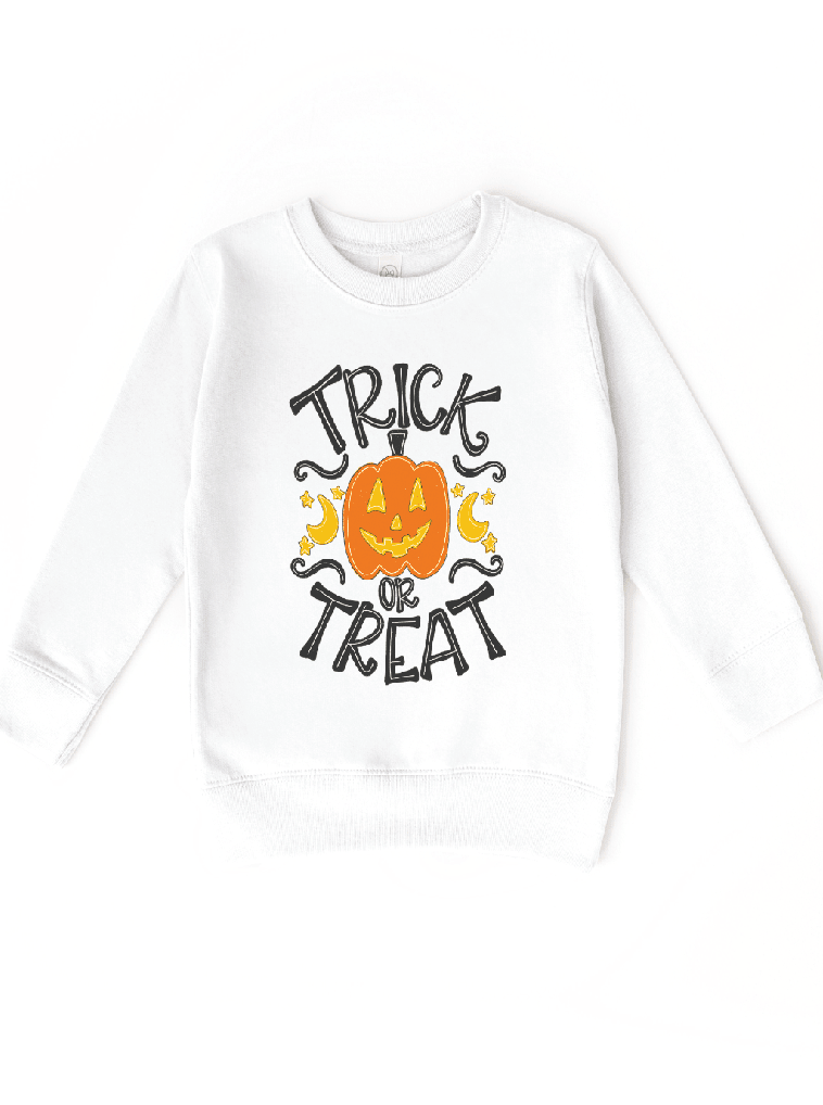 Trick or Treat Spooky Vibes Halloween Kid Sweatshirt - Foxy’s