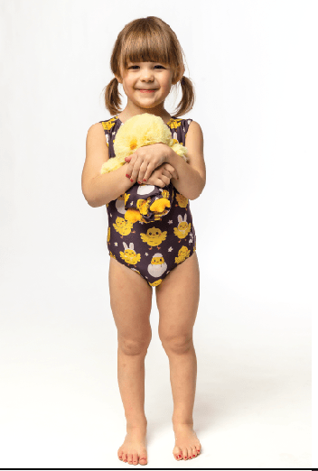Easter Chicky Tumble Tot Matching Doll Leotard Set for Kids - Foxy’s