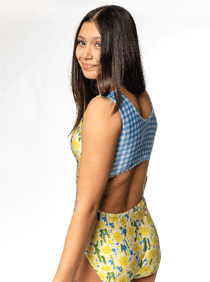 Daffodil Gingham Vice Versa Foxy's Leotard (Which Will You Choose? - Foxy’s