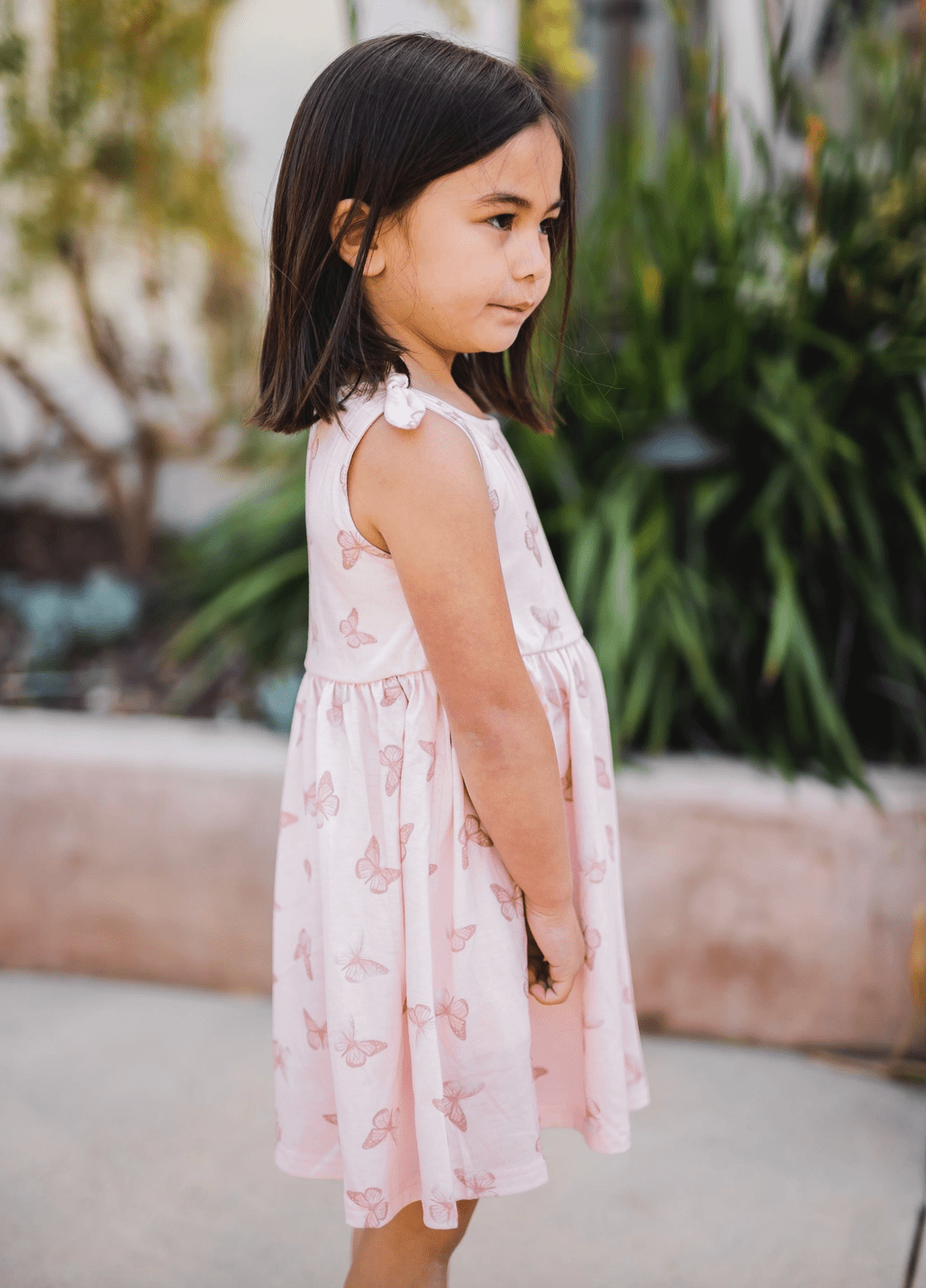 Knotted Shoulder Tank Little Girls Dress - Foxy’s
