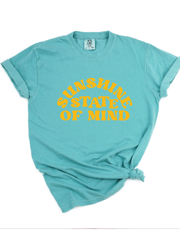 Sunshine State of Mind Girls Tee - Teal Summer T-Shirt | Foxy's - Foxy’s