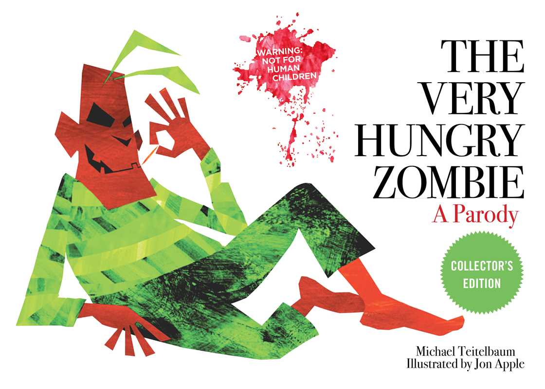 Book cover of 'The Very Hungry Zombie' with colorful zombie illustration and text.