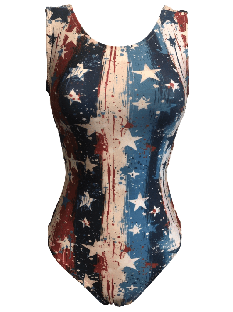 Rustic Stars Gymnastics Leotard - USA Made Foxy's Leo for Girls & Teens - Foxy’s