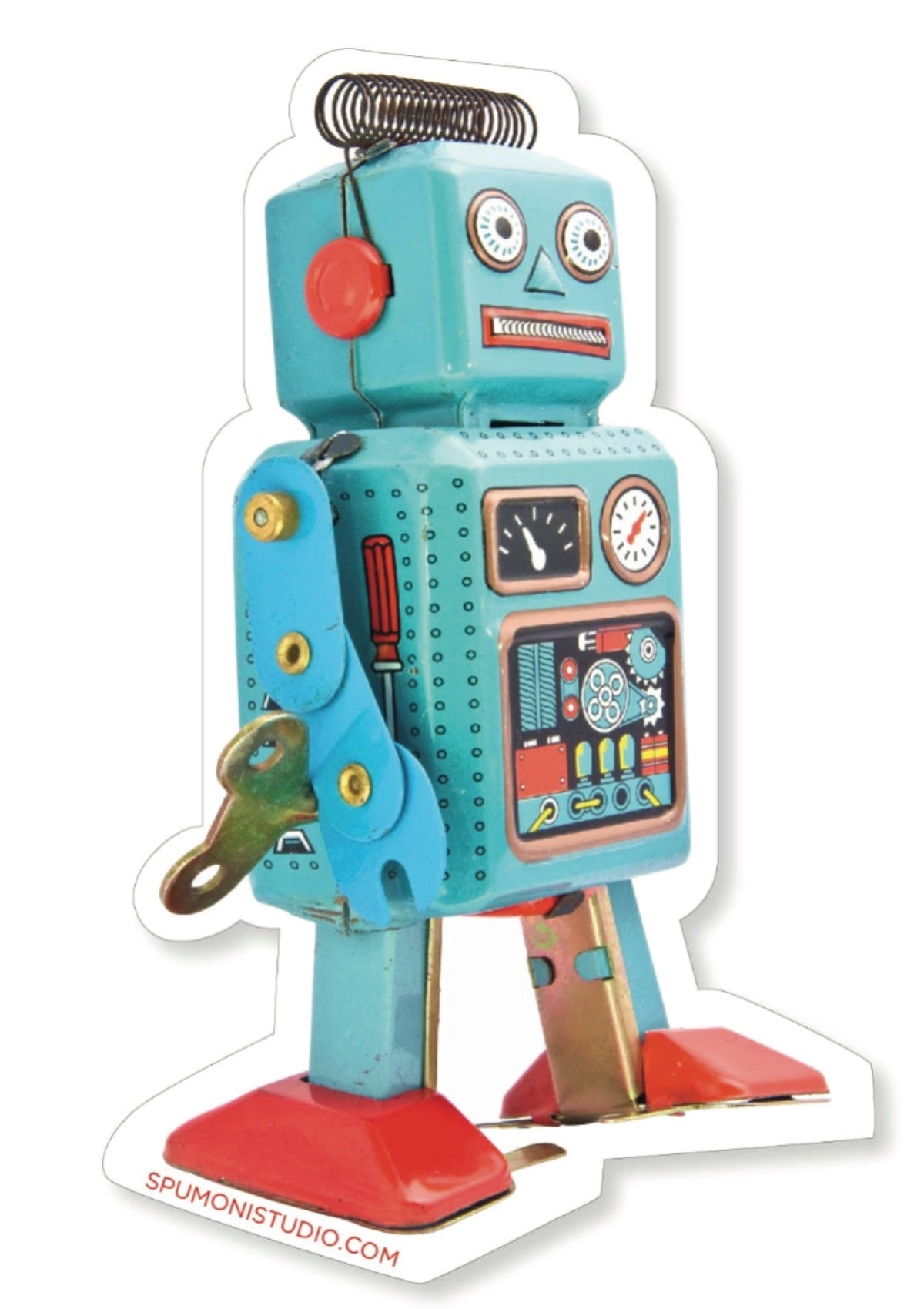 Retro Robot Sticker - Cute Decal for Laptops, Water Bottles & More! 🤖 - Foxy’s