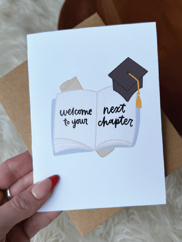 "Welcome to your next chapter" Graduation Book Card - Foxy’s