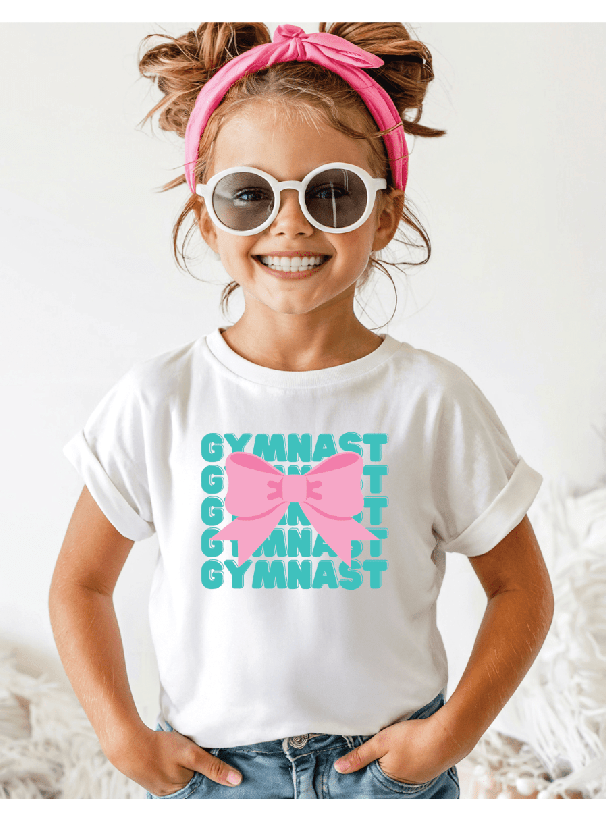 Kids gymnast with bow T-shirt - Foxy’s