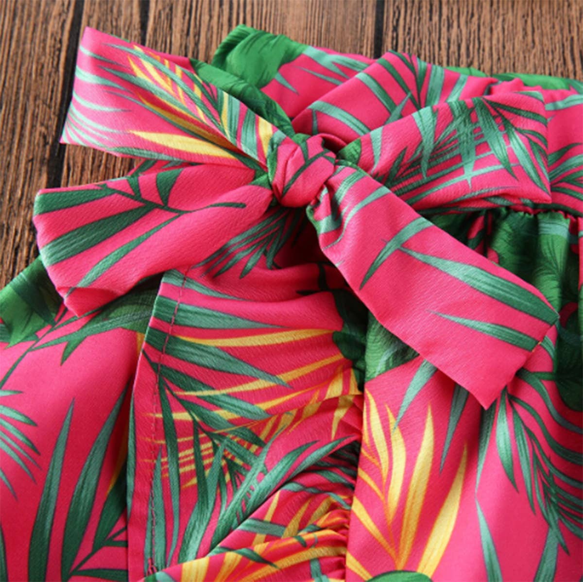Tropical Green Girl Ruffled Crop Top & Skirt - Foxy’s