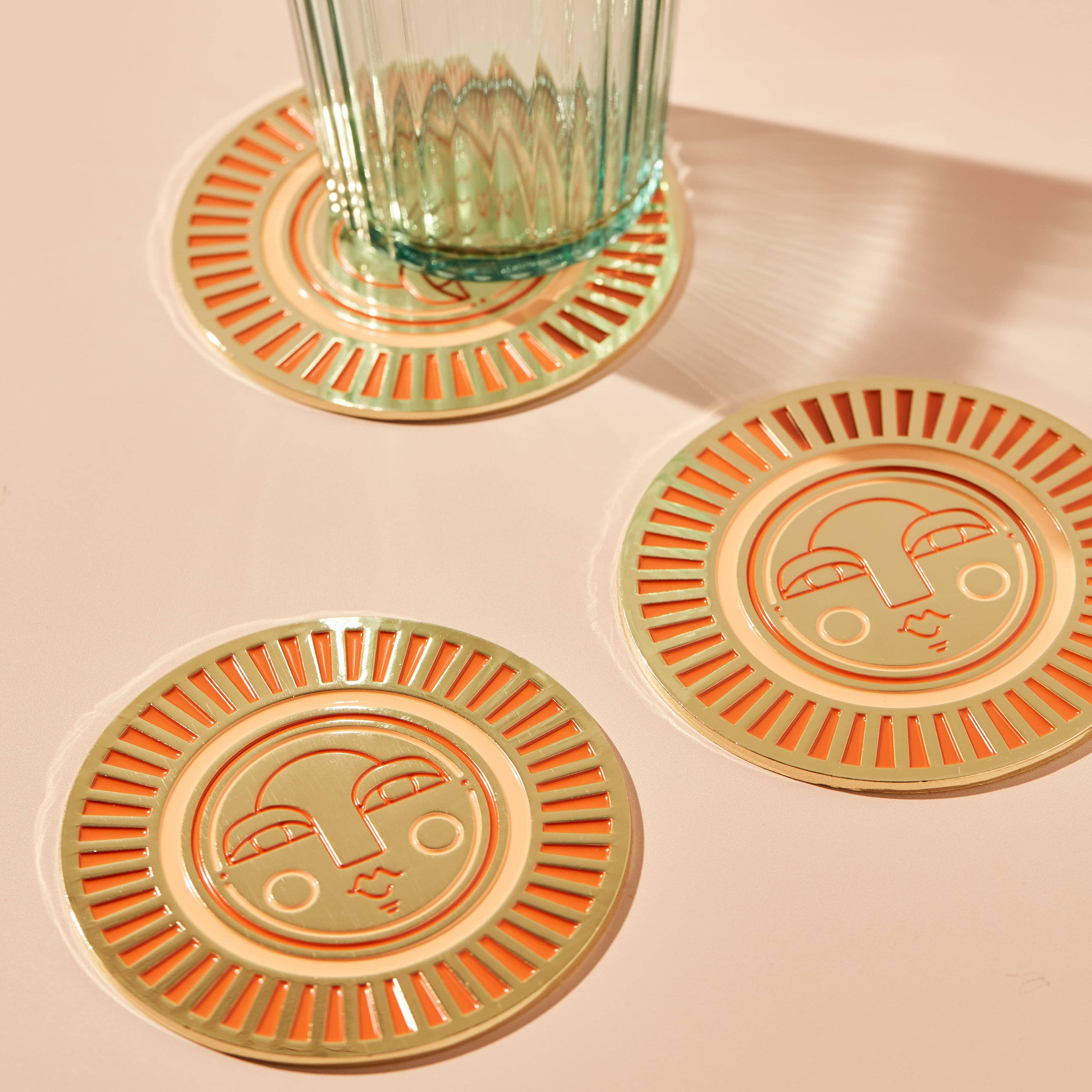 The Sol Coasters in peachy orange