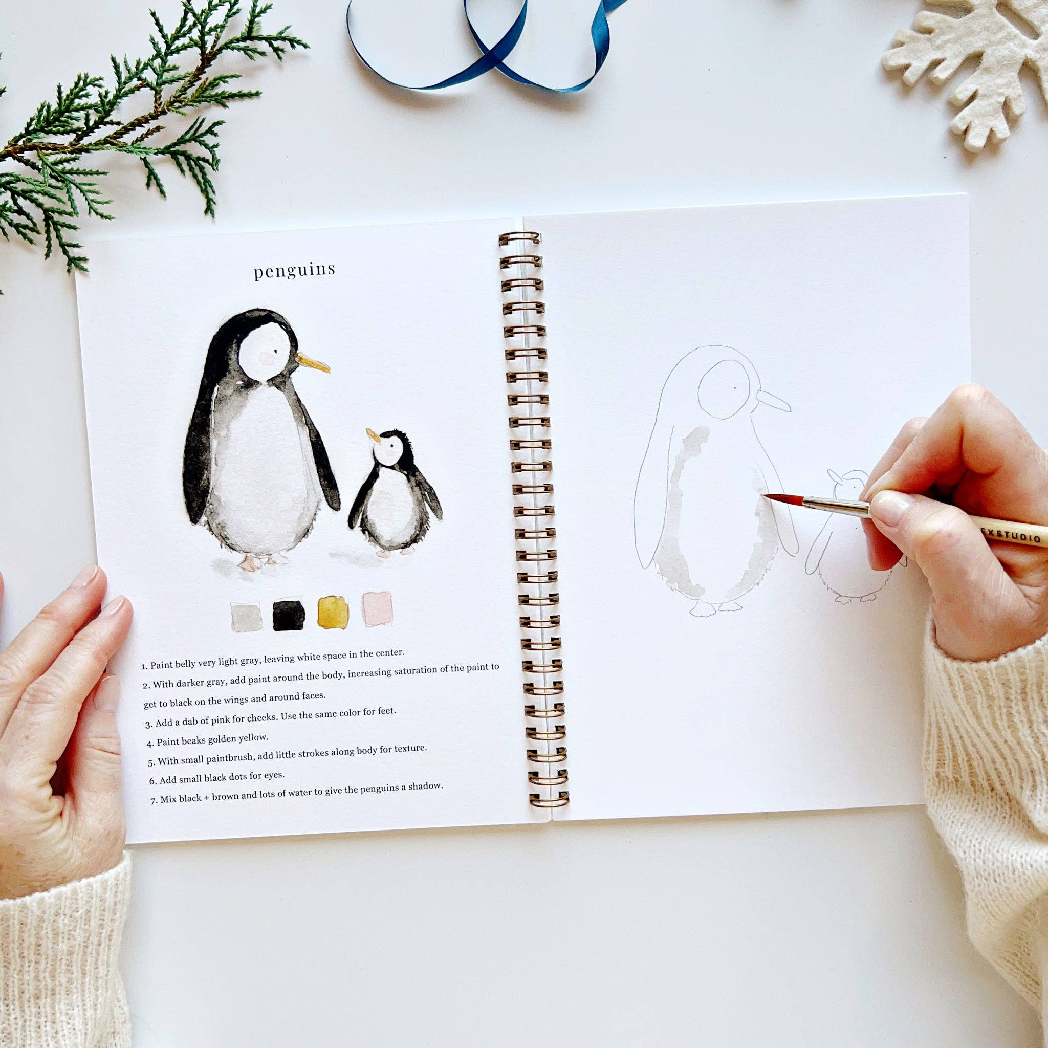Winter watercolor workbook - Foxy’s