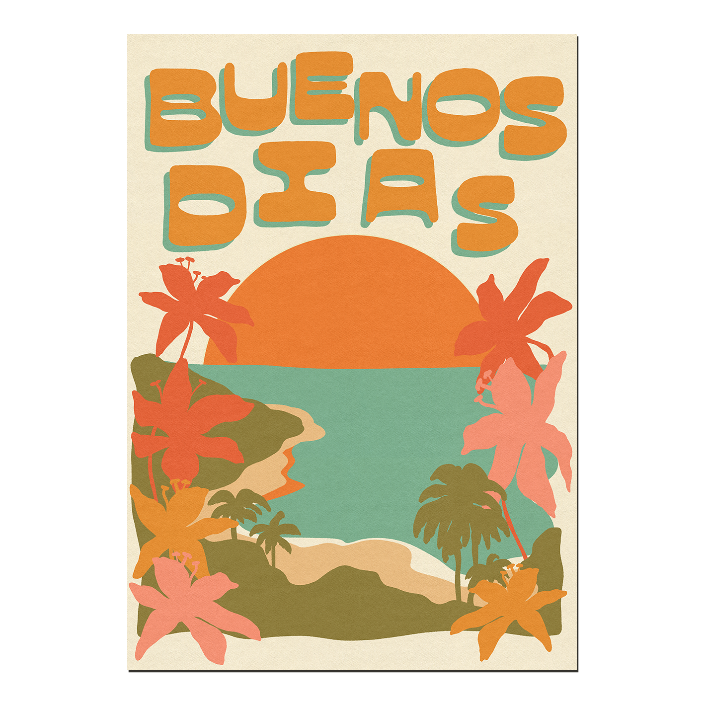 Buenos Dias Print | Art for Dorm, Bedroom, Entryway