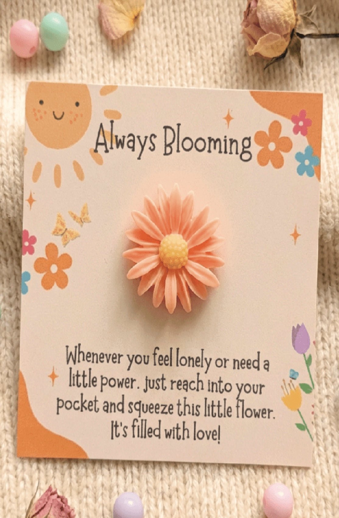 Always Blooming Pocket Hug Emotional Support Card Token - Foxy’s