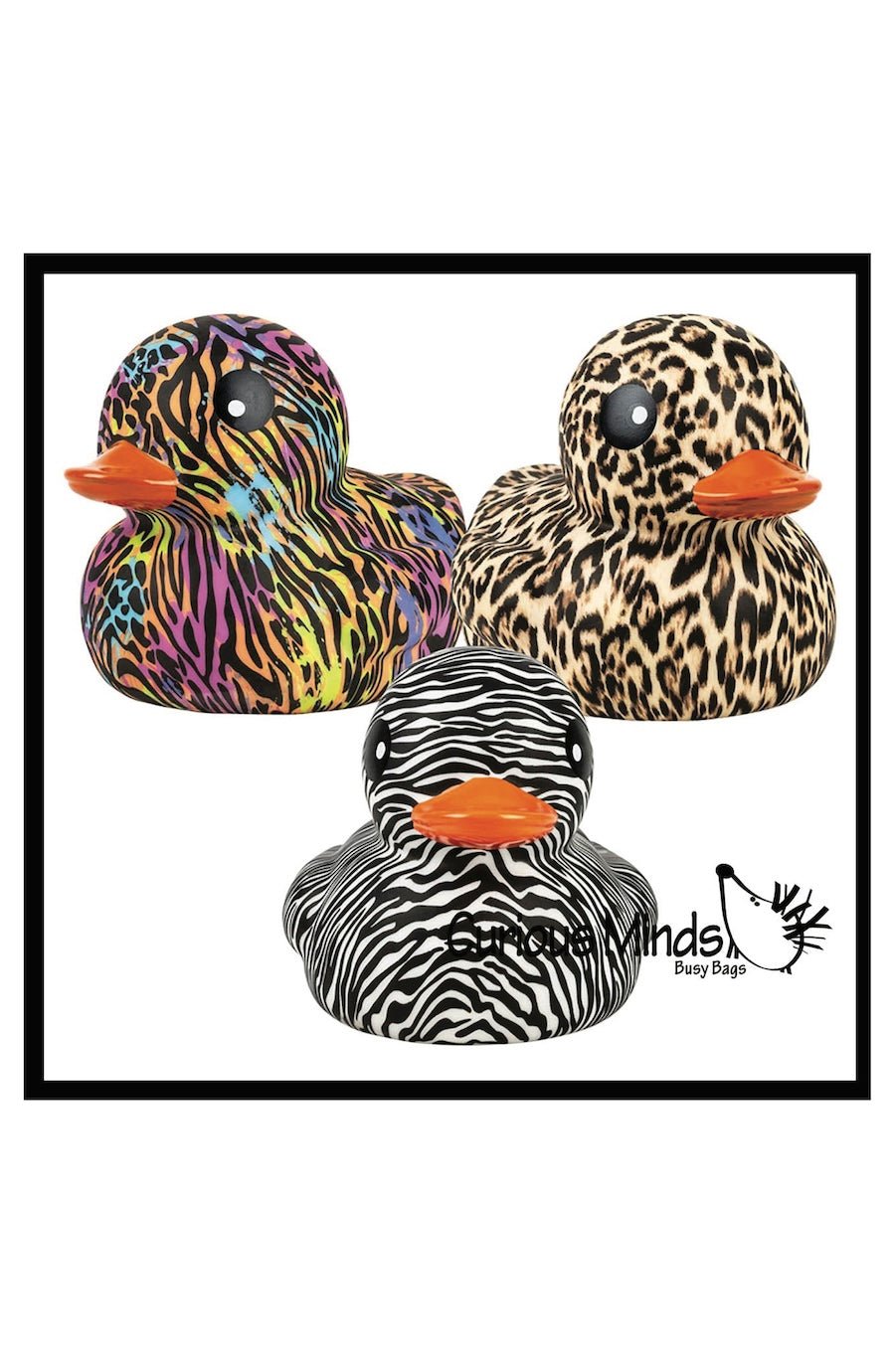 1 Jumbo Animal Print Rubber Ducks - Rubber Duckies - Foxy’s