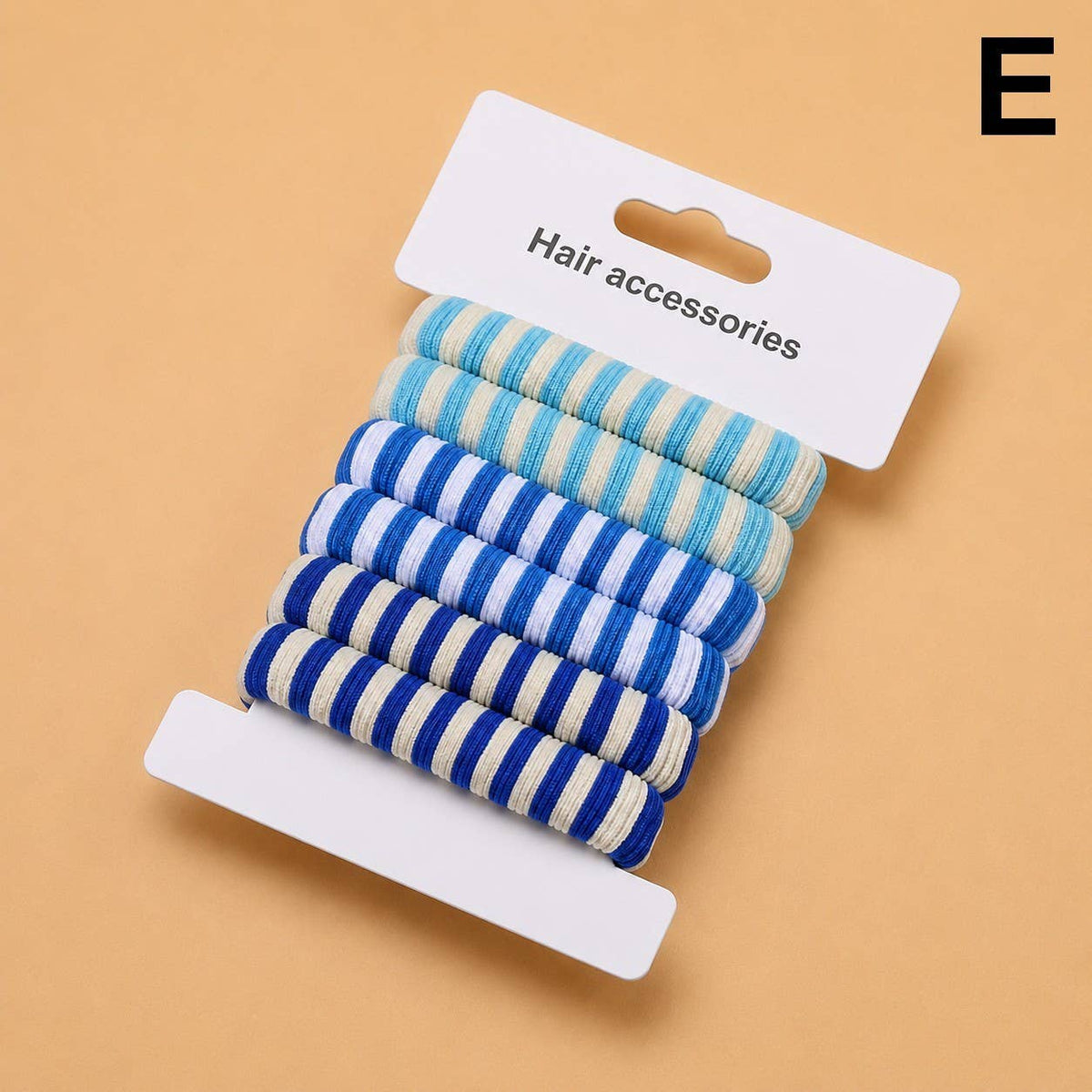 Striped Terry Hair Ties 6-Pc Set - Foxy’s