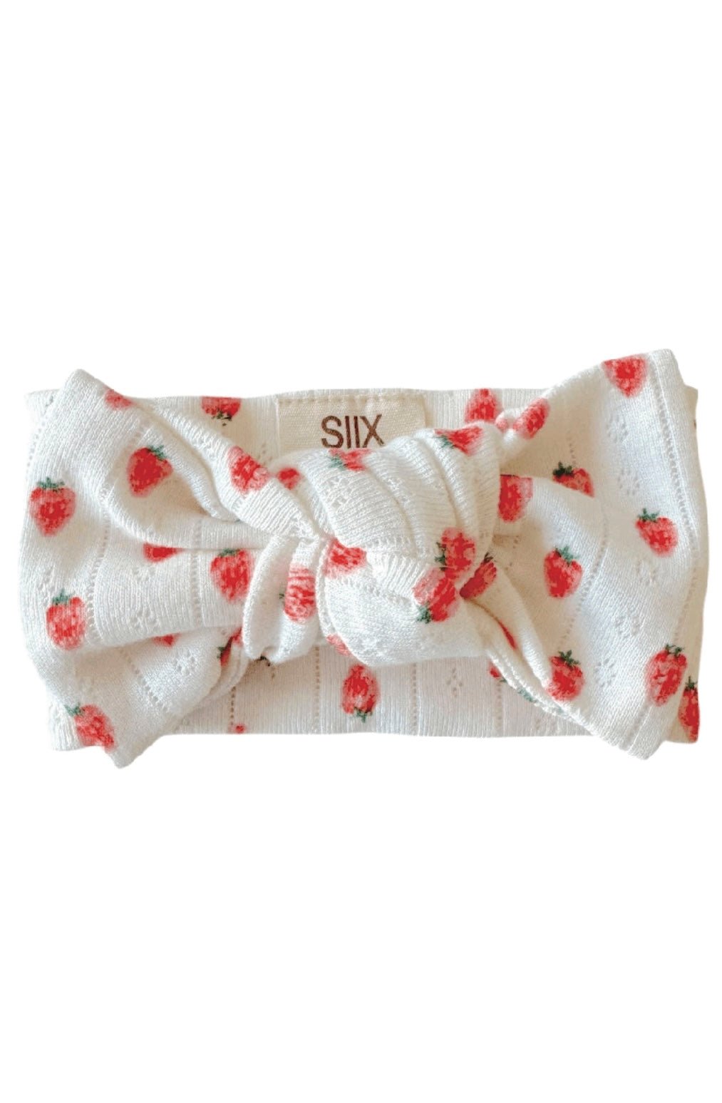 White Strawberry / Organic Pointelle Bow for Baby - Foxy’s