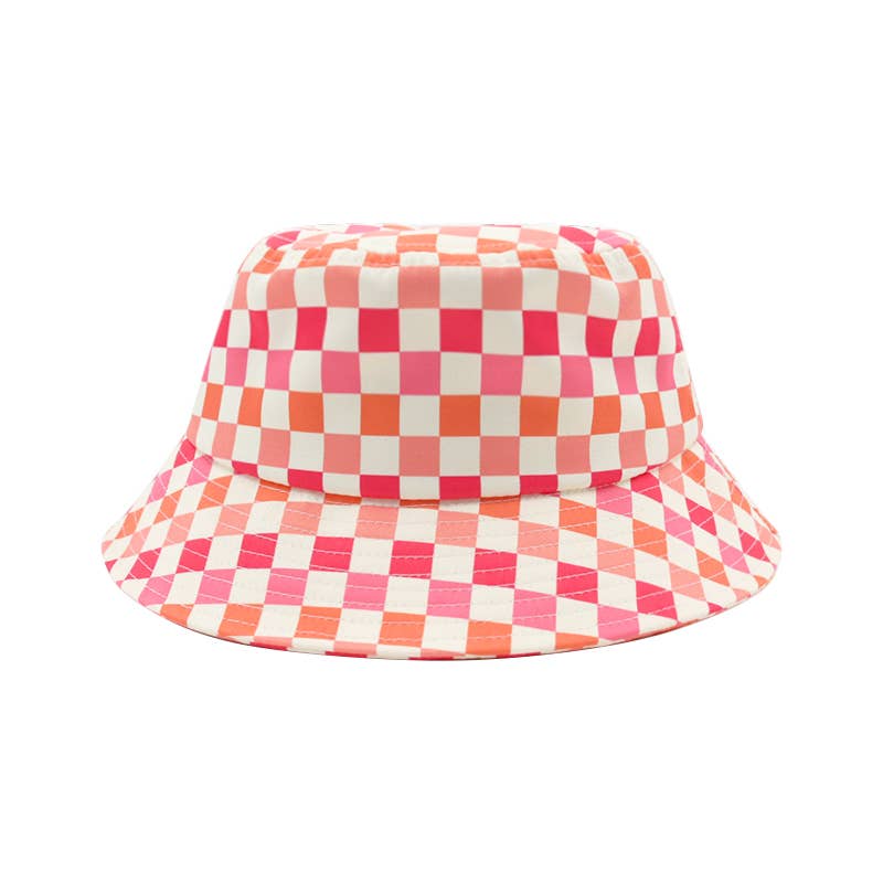 Check Face Summer Bucket Floppy Hat for Kids Teens Women - Foxy’s