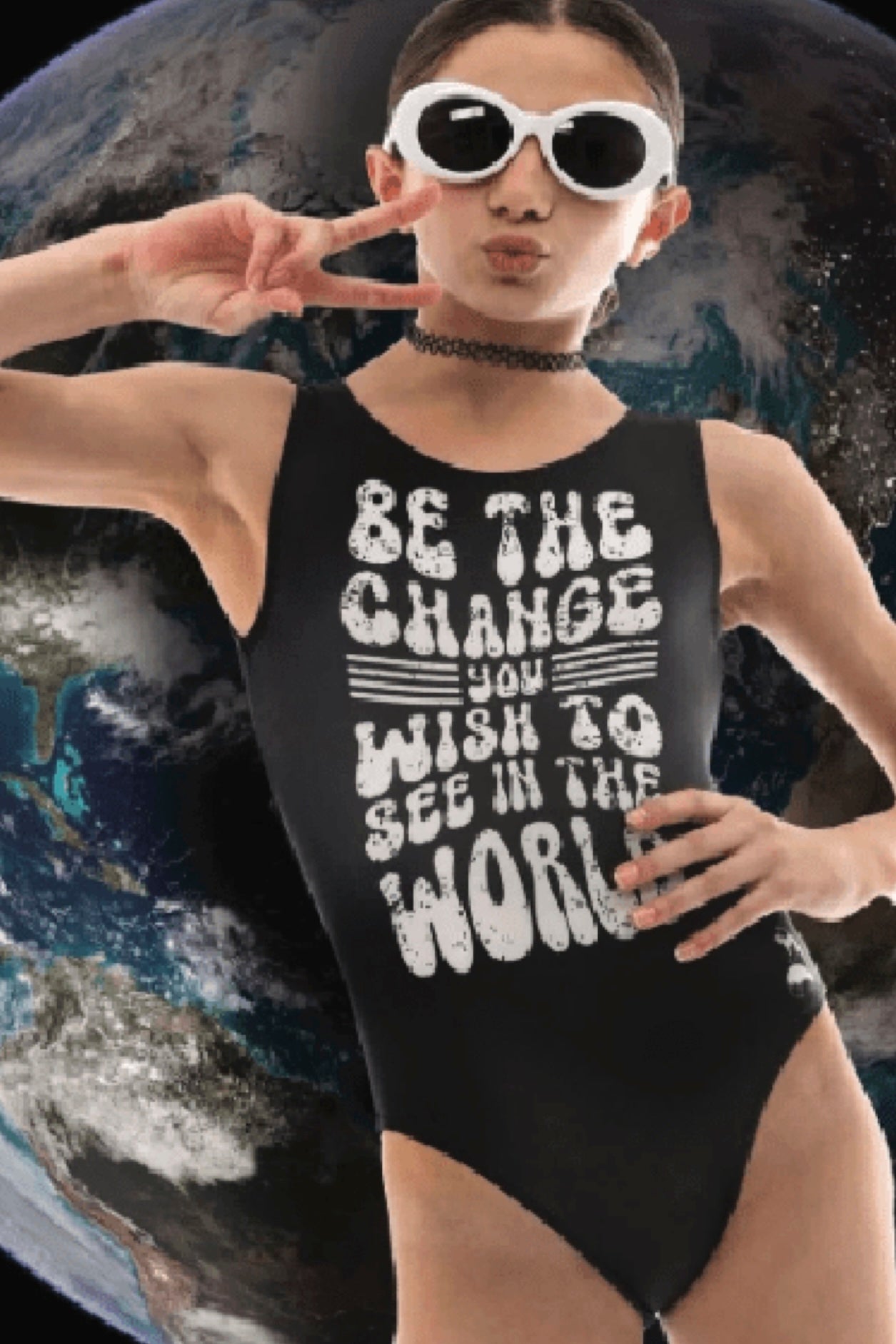 Be The Change Gymnastics Leotard - Inspiring Quote, Free Sticker! - Foxy’s
