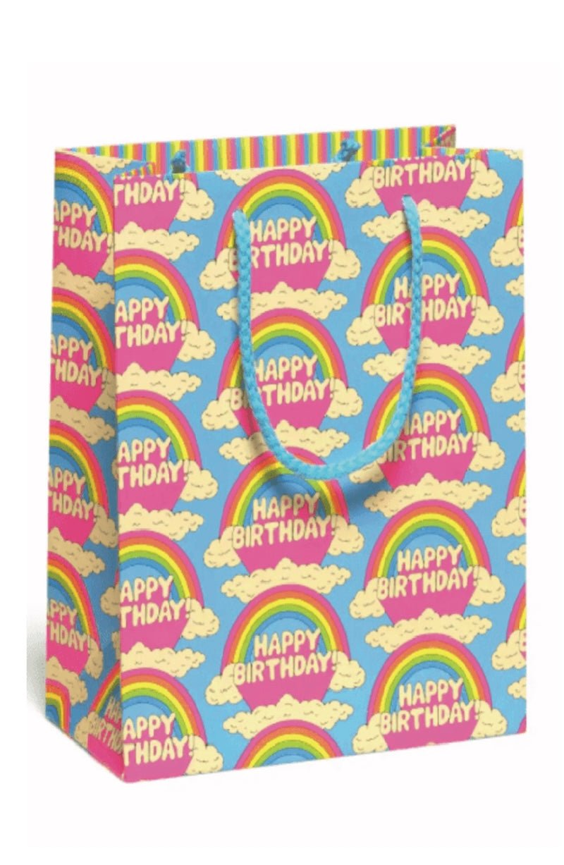 Rainbows & Smiles Gift Bag - Large Size, Matte Paper, Party Favors, USA Made - Foxy’s