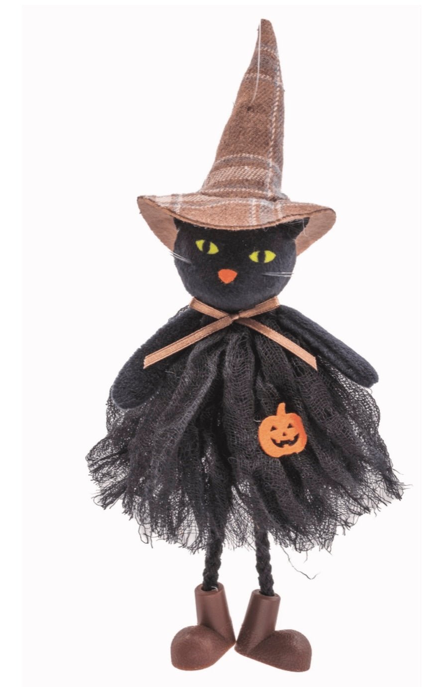 Black Kitty Girl Halloween Doll Ready for Trick-or-Treating - Foxy’s