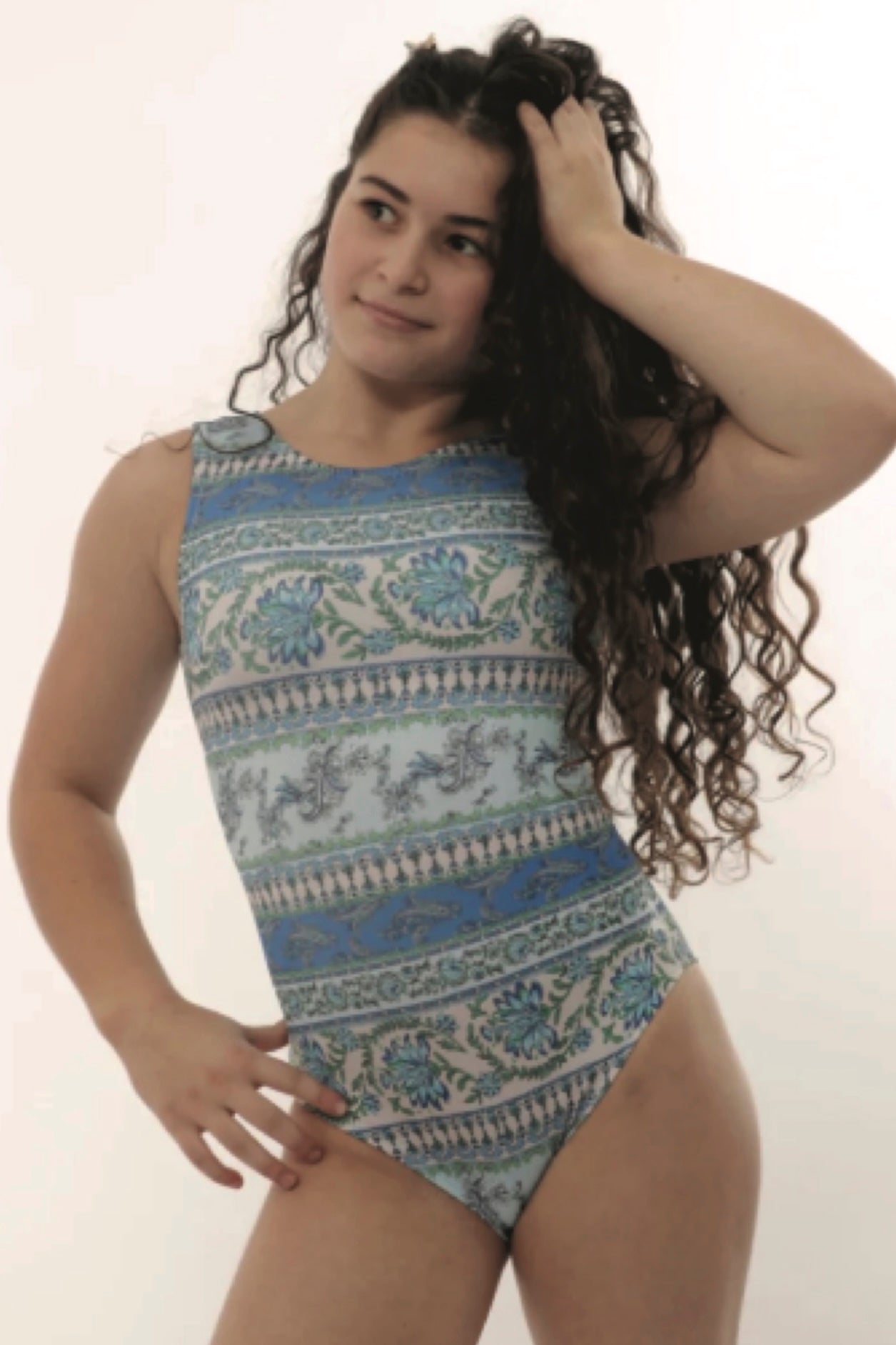 Blue Tapestry Gymnastics Leotard - Comfortable & Stylish Foxy's Leo - Foxy’s