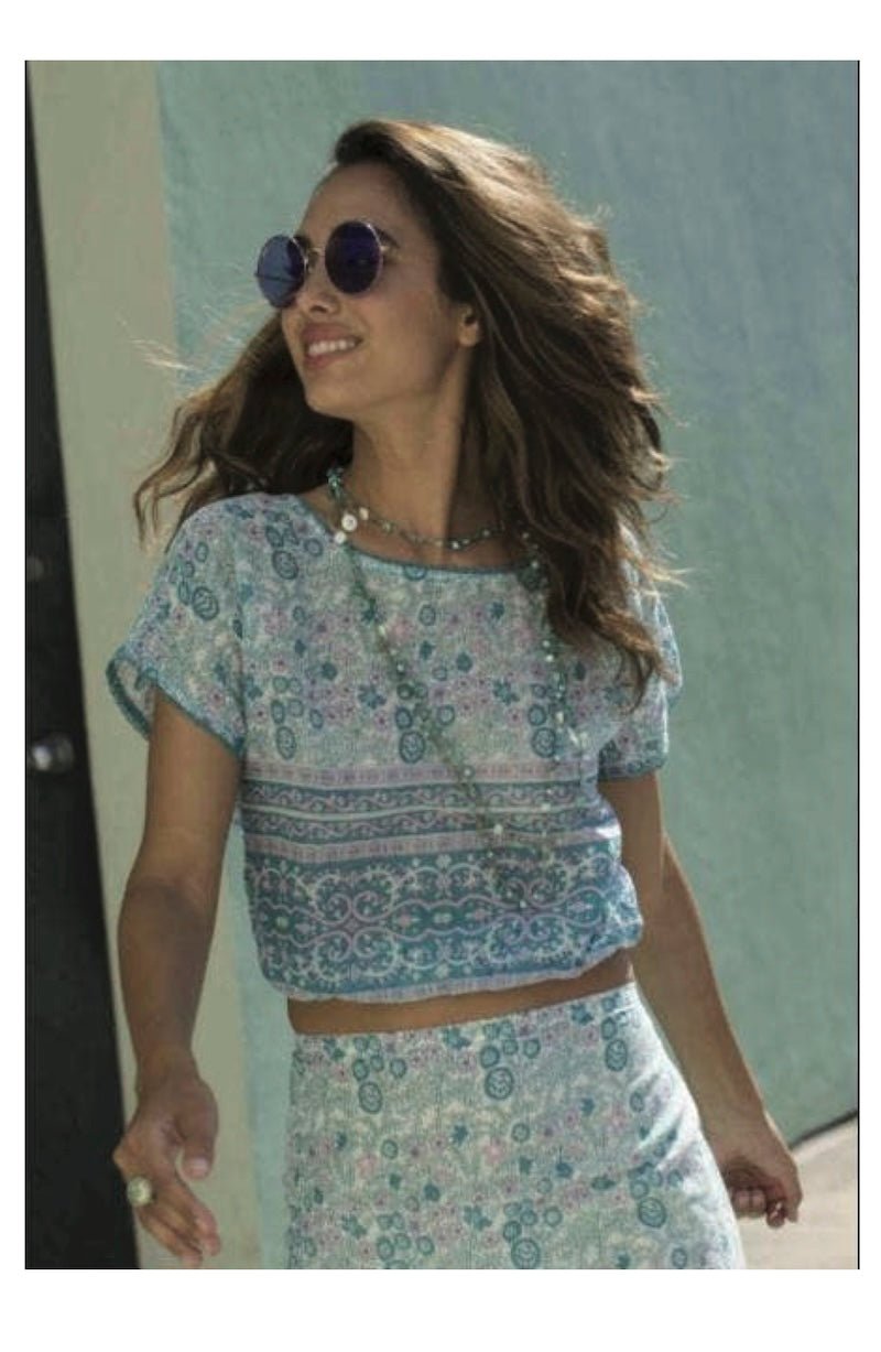 Berry Printed Tunic Aqua - Foxy’s