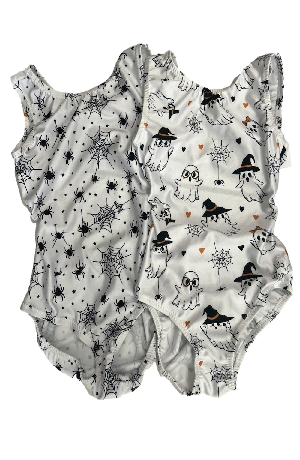 Boo-Tastic White Halloween Leotard for Gymnastics & Dance Practice
