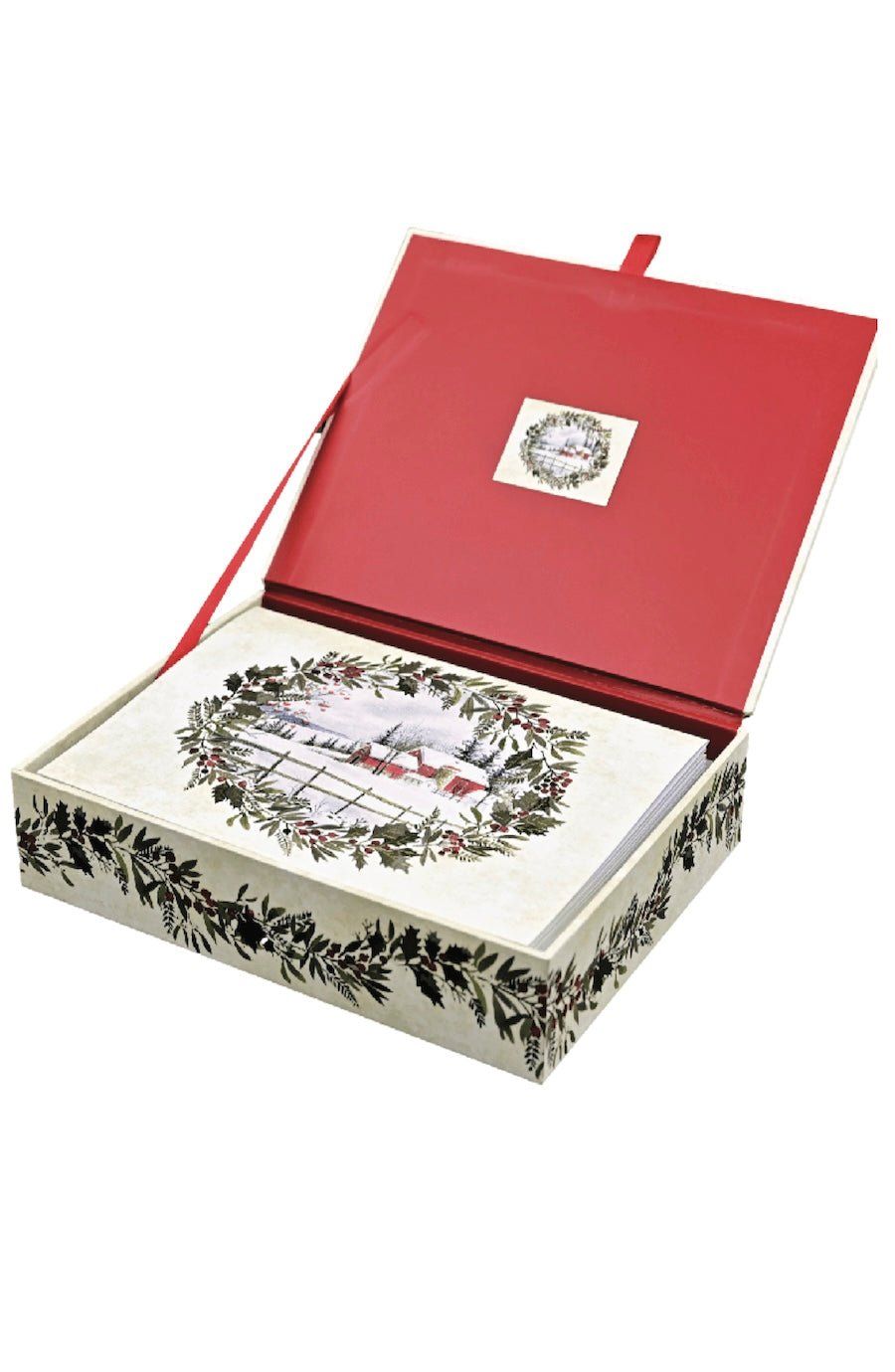 Winter Holly Deluxe Boxed Holiday Cards - Foxy’s
