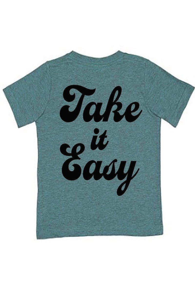 Boys' Checkered 'Take it Easy' T-Shirt - Fun & Comfy Kids Tee - Foxy’s
