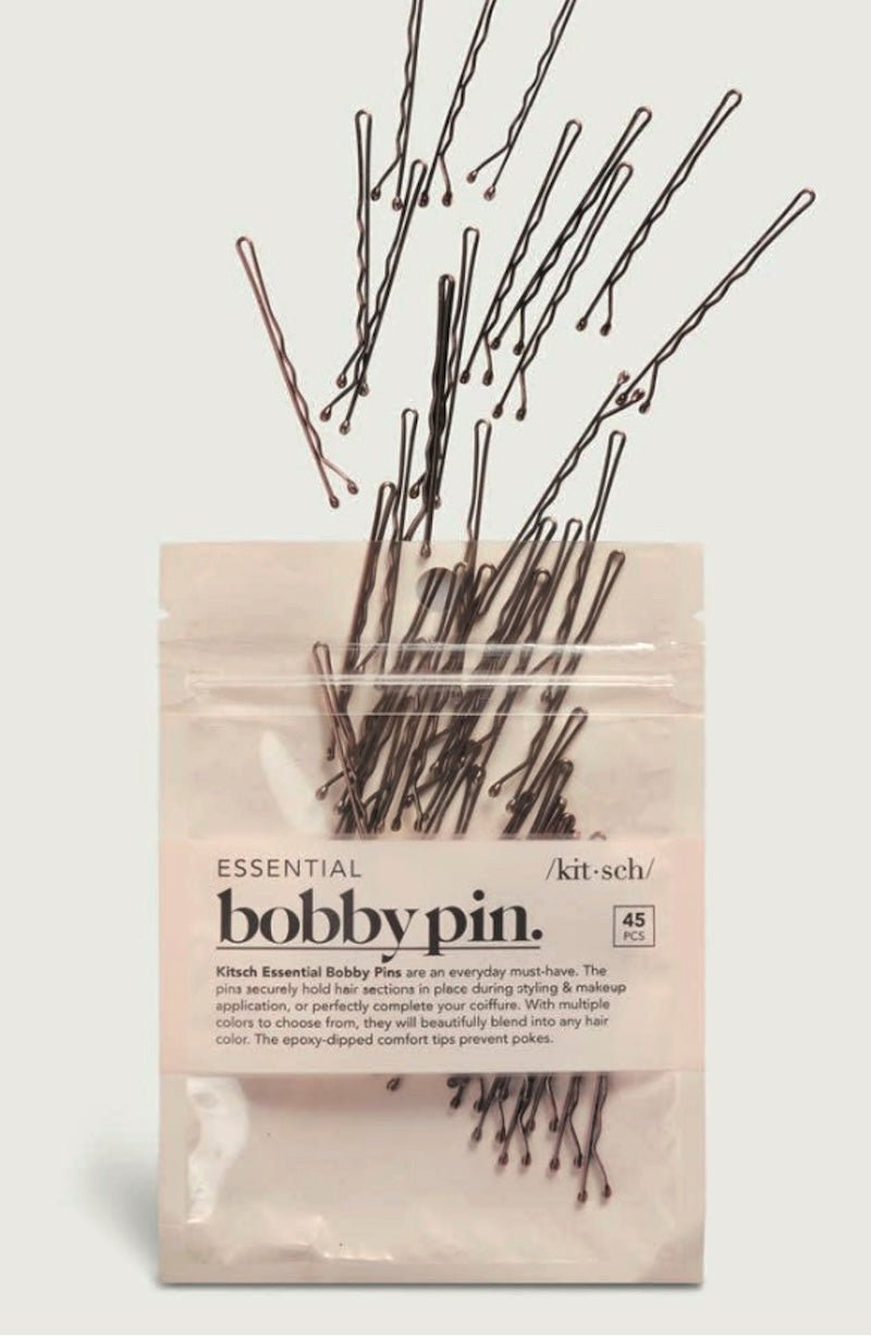 Kitsch Essential Brown Bobby Pins - 45 pc | Secure Hold for Gymnastics & Dance - Foxy’s