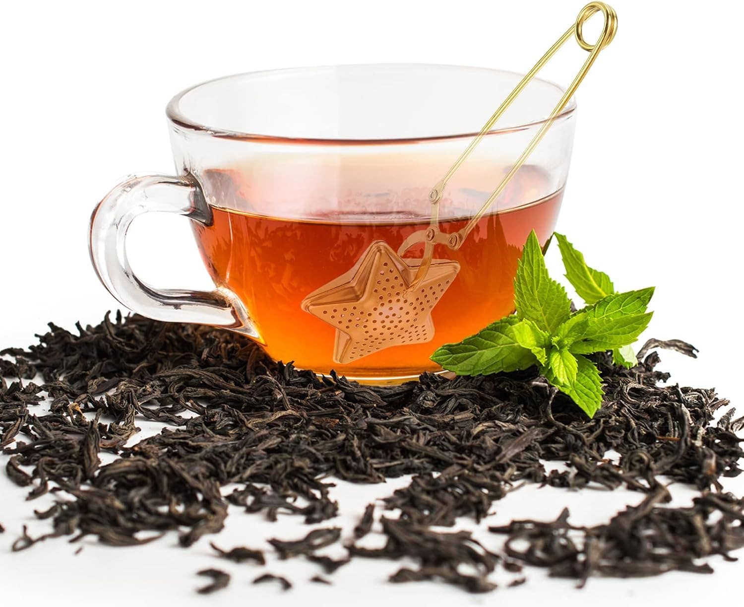 Gold Star Snap Tea Infuser with Handle, Loose Leaf Steeper - Foxy’s