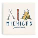 CERAMIC COASTER Michigan Welcome to Lake Adventure Awaits