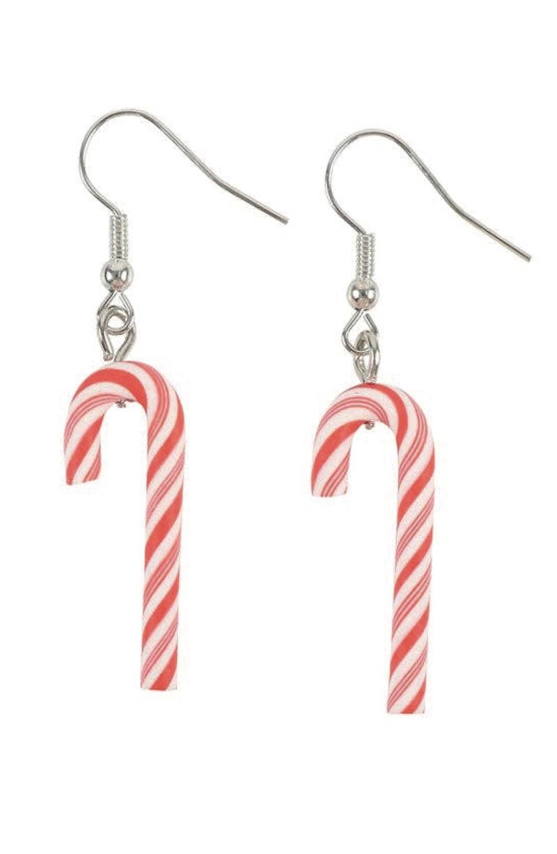 Candy Cane Christmas Dangle Earrings - Foxy’s