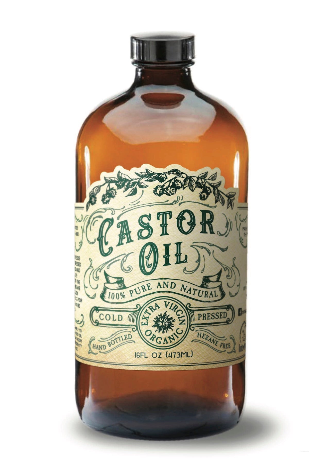 Organic Cold Pressed Castor Oil Hexane Free USA bottled - Foxy’s