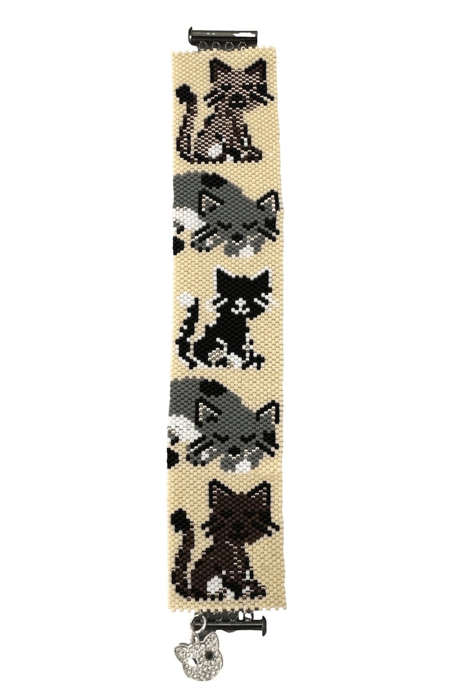Cat Nap Peyote Bracelet - Handcrafted Beaded Jewelry for Cat Lovers - Foxy’s