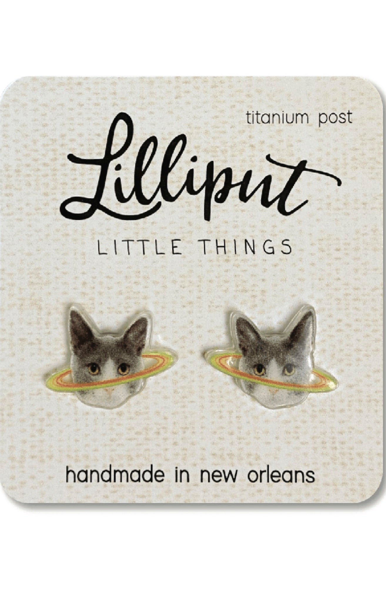 Caturn Earrings // Quirky Earrings - Foxy’s