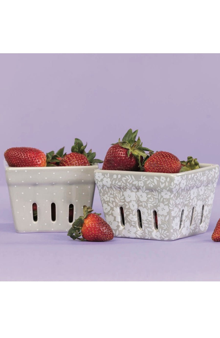 Pinkies Up Ceramic Berry Baskets S/2 - Foxy’s