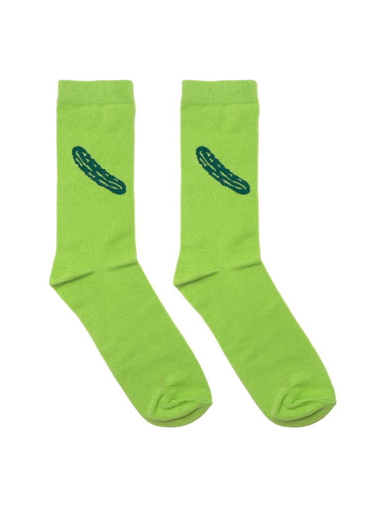 3D Packaged Crew Socks - Big Dill Pickle - Bright Green - Foxy’s