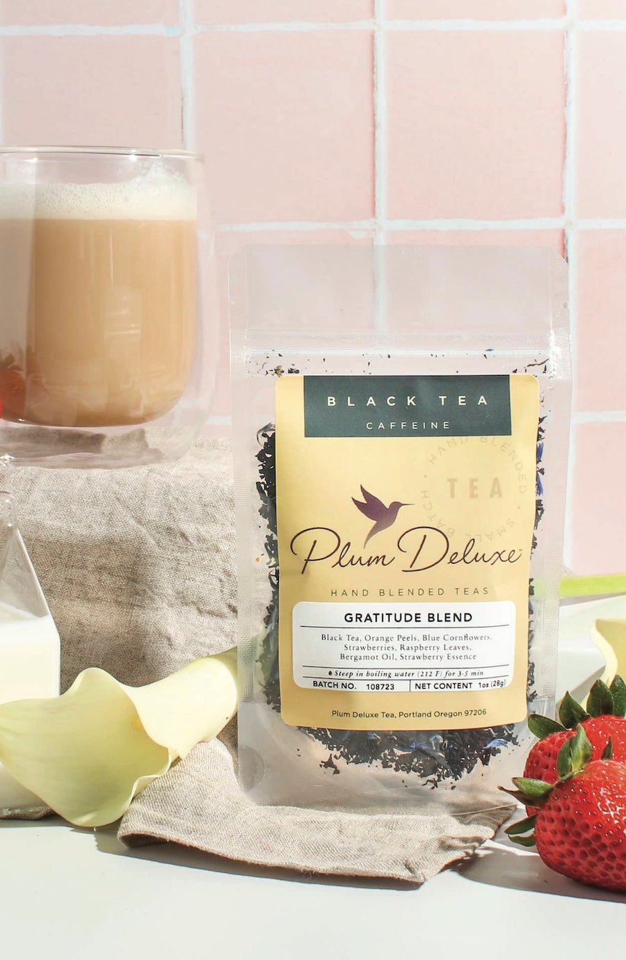 Gratitude Strawberry Earl Grey Black Loose Leaf Tea - Foxy’s