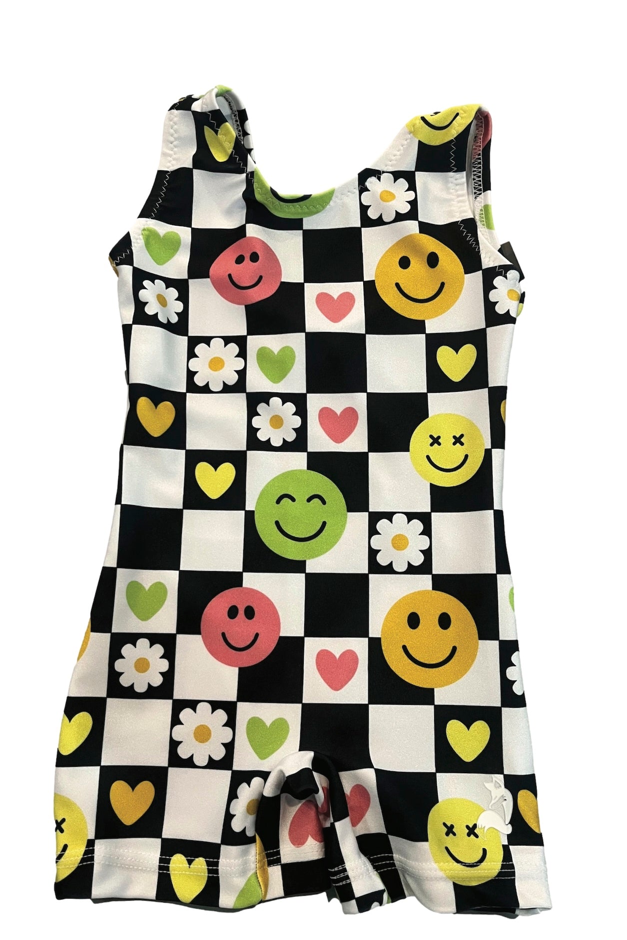 Checkered Smiley Peace Unitard for Children - Foxy’s