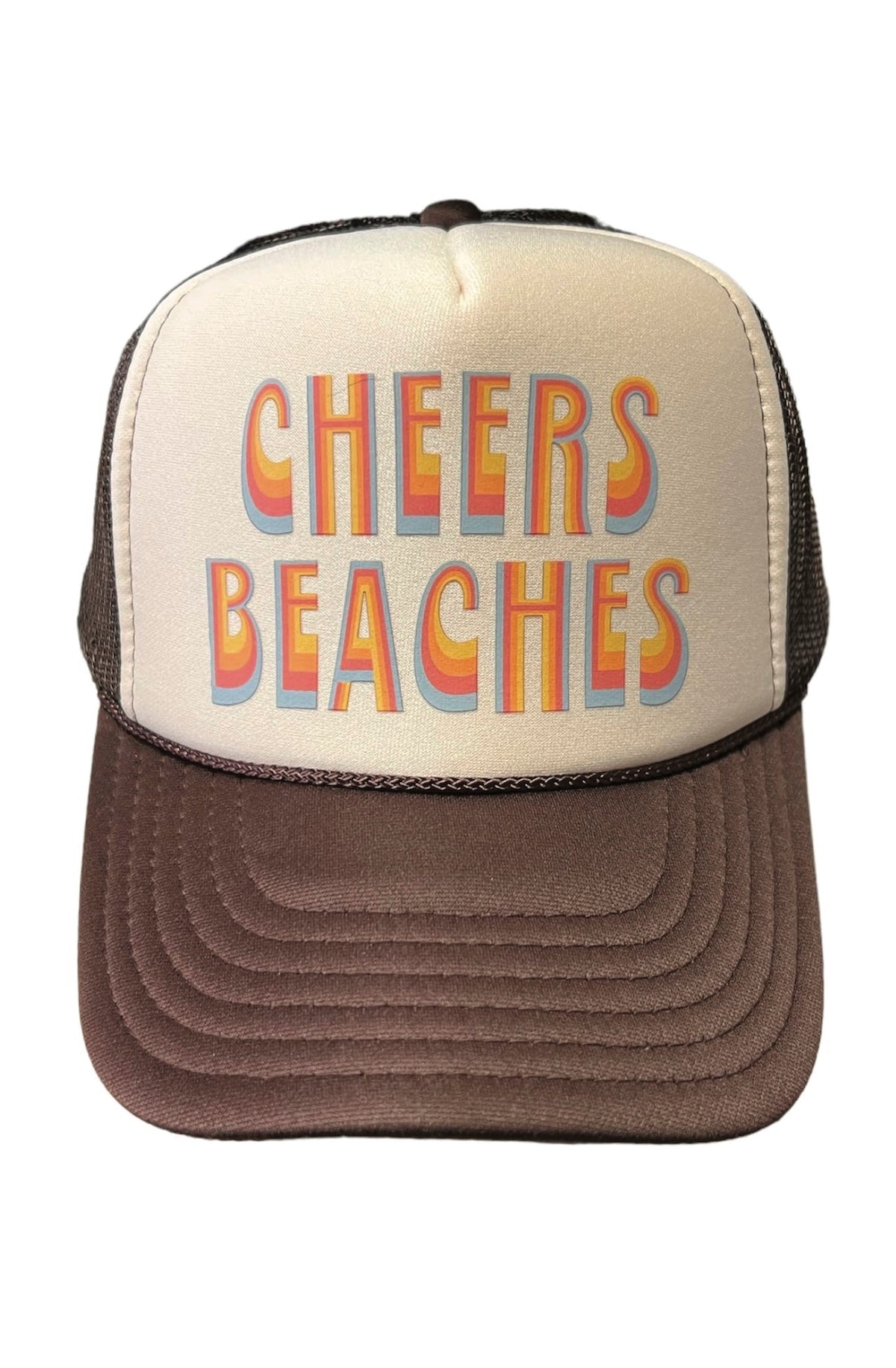 Cheers Beaches Women's Retro Stripe Trucker Hat – Sun - Kissed Style for Endless Summer Fun! - Foxy’s