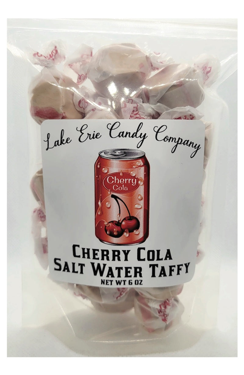 Packaged Cherry Cola Salt Water Taffy with Lake Erie Candy Company label