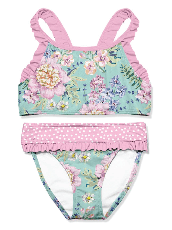 Foxy's Girls Polly Peony Bikini - Mint Floral Swimsuit (Size 6) 🌸 - Foxy’s