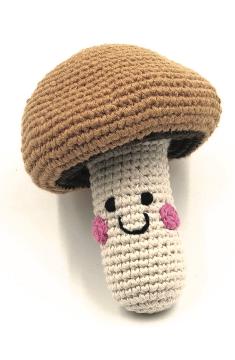 Crochet Mushroom Rattle for Baby | Handmade Plush Toy - Foxy’s