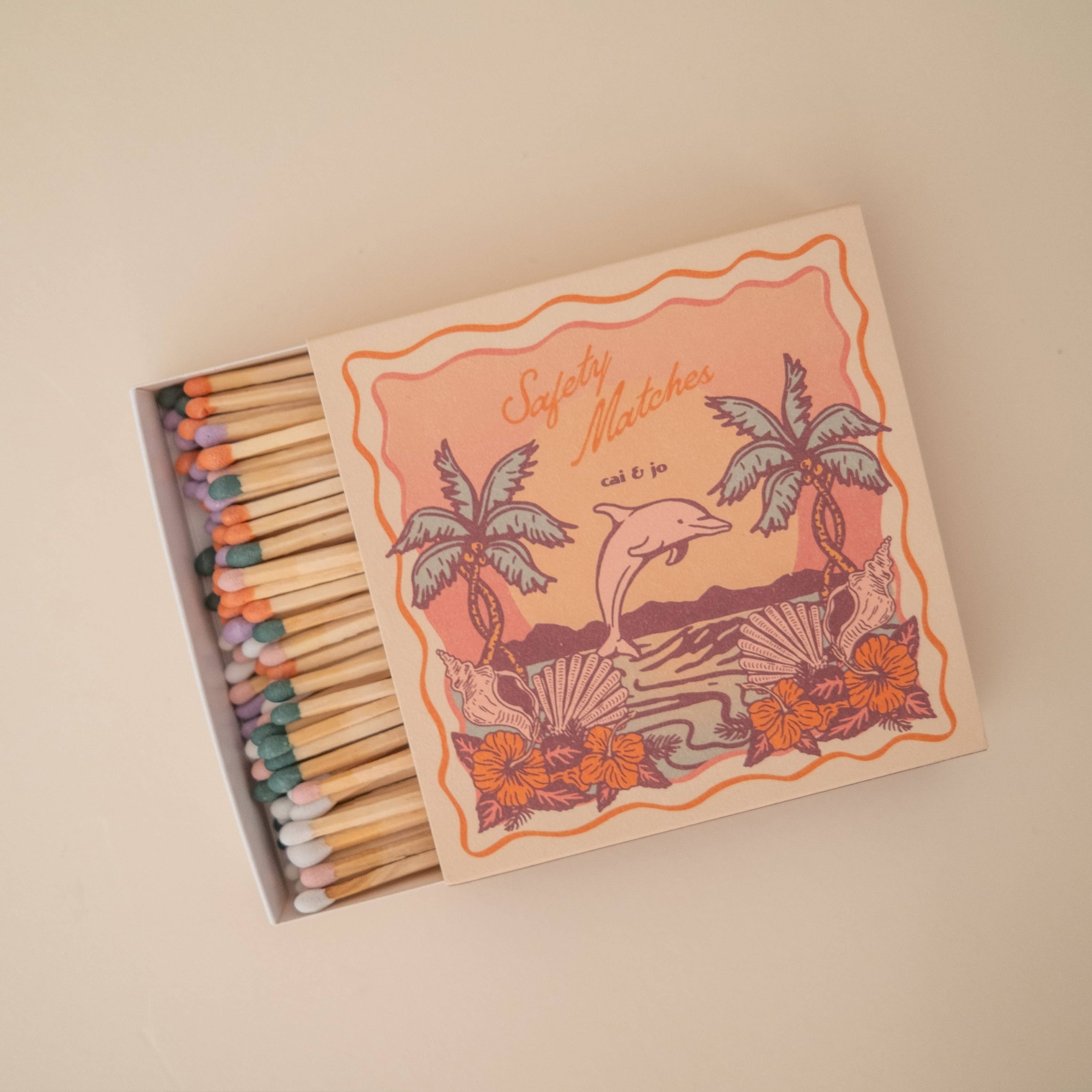 Tropical Vintage Dolphin Matchbox