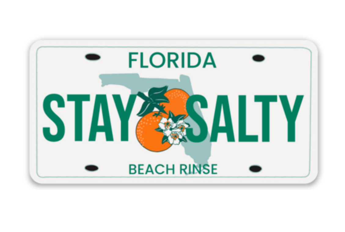 Waterproof Salty State Plate Stickers