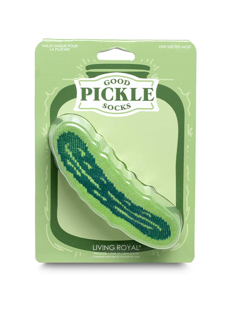 3D Packaged Crew Socks - Big Dill Pickle - Bright Green - Foxy’s