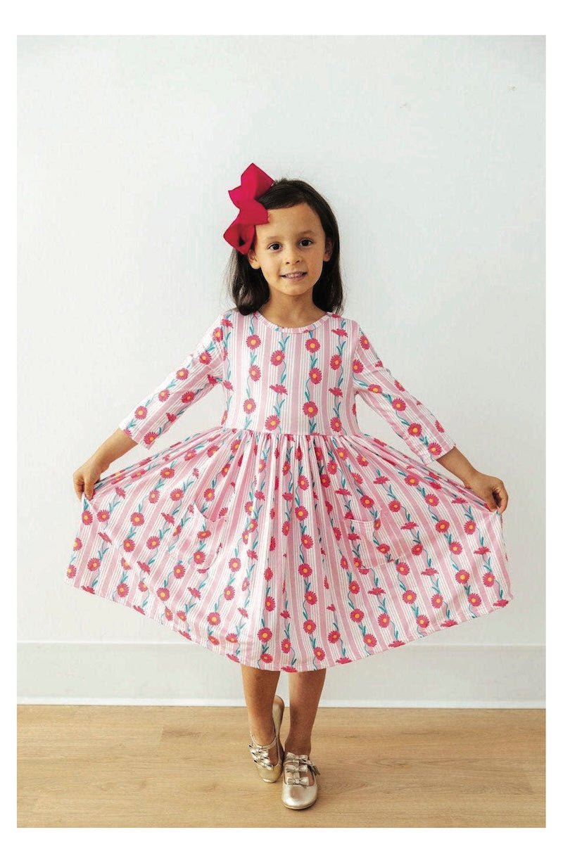 Daisy Chain 3/4 Sleeve Pocket Twirl Dress - Foxy’s