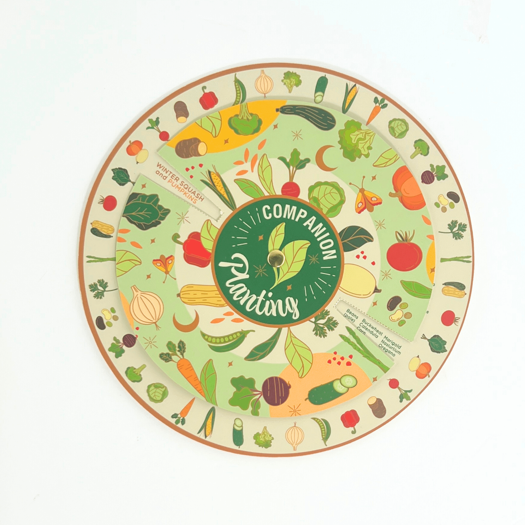 Companion Planting Spinner Card – Garden Guide for Thriving Crops & Natural Pest Control - Foxy’s