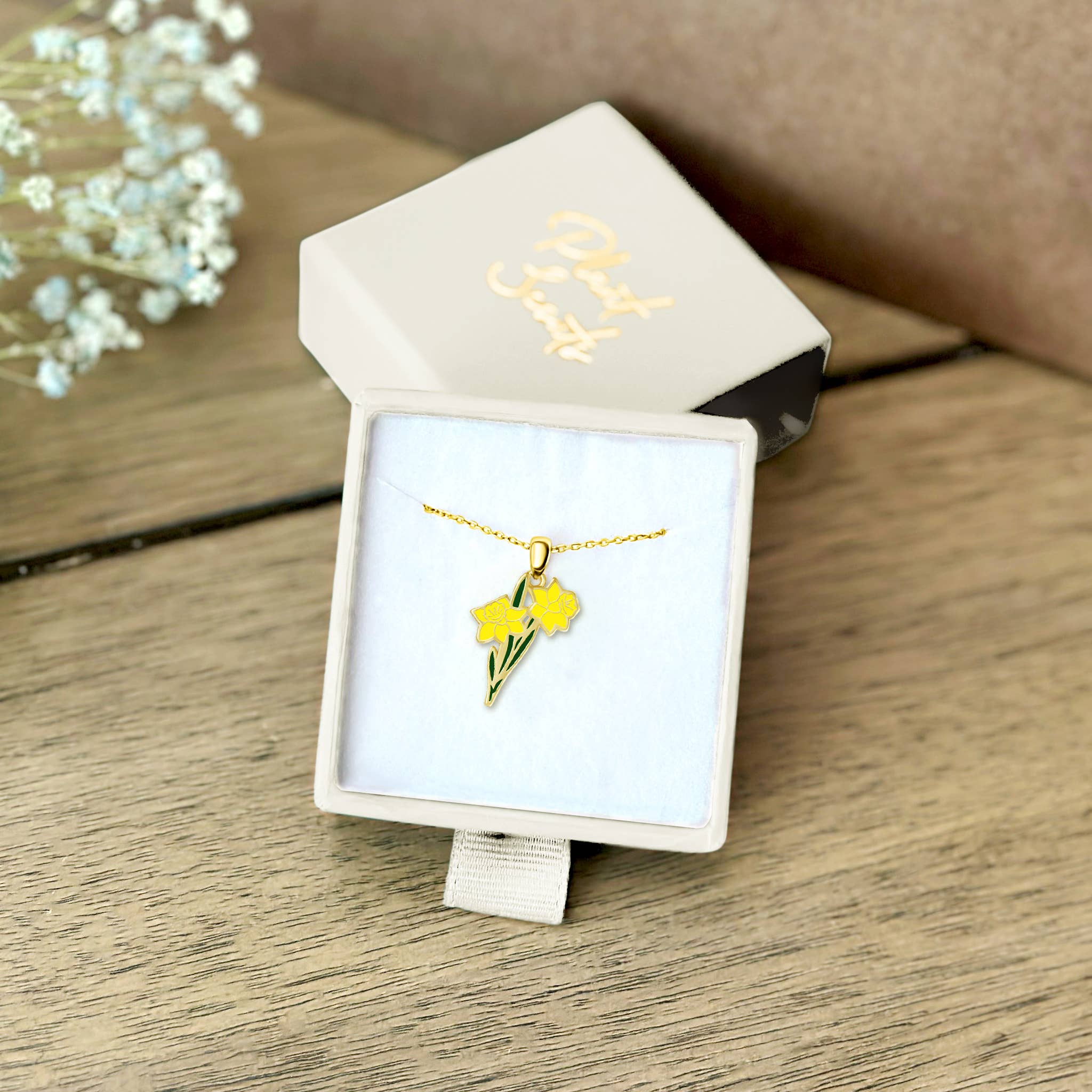 Daffodil Flower Necklace March Birth Flower Necklace - Foxy’s